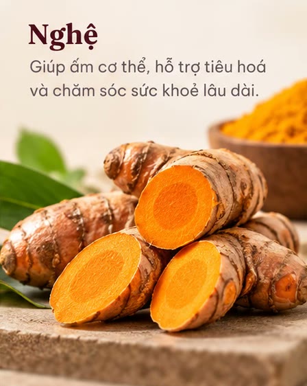 Nghệ: giúp ấm cơ thể, hỗ trợ tiêu hoá
